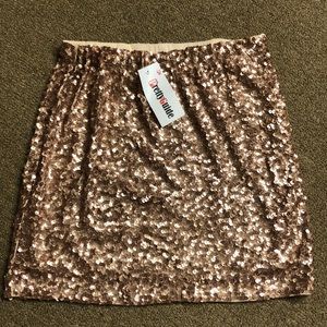 Rose Gold Sequined Mini Skirt